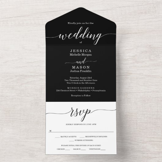 Tout en un Élégance minimale Tout en un Invitation (À l'intérieur)