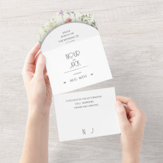 Tout En Un Elegant Floral Wedding Invitation | Editabl