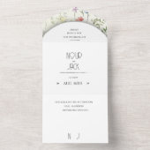 Tout En Un Elegant  Floral Wedding Invitation | Editabl (À l'intérieur)