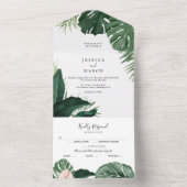 Tout en un Faire-part de mariage de Monstera Tropi (À l'intérieur)