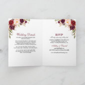 Tout en un Faire-part de mariage Floral Bourgogne (Intérieur)