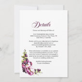 Tout En Un Faire-part de mariage Floral Rose Rusti (Dos)