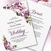 Tout En Un Faire-part de mariage Floral Rose Rusti