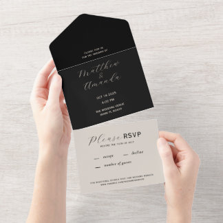 Tout en un Faire-part de mariage moderne