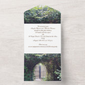 Tout En Un Fiançailles Invitation Gate Garden (À l'intérieur)