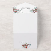 Tout En Un Floral All In One Wedding Invitation  (Dehors)