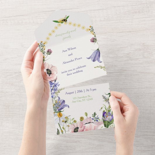 Tout En Un Floral Buzz : Invitation de mariage du printemps (Déchirure)
