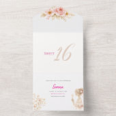 Tout En Un Flower Dreamy Soft Sweet 16 Birthday Invitation (À l'intérieur)