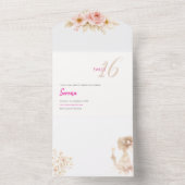 Tout En Un Flower Dreamy Soft Sweet 16 Birthday Invitation (À l'intérieur)