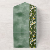 Tout En Un Green Daisy Formal All in One Wedding Invitation (Dehors)