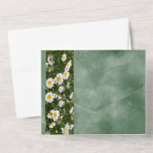 Tout En Un Green Daisy Formal All in One Wedding Invitation (Verso)