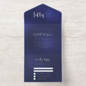 Tout En Un Invitation 50e anniversaire marine bleu argent rsvp (Intérieur)