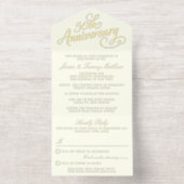 Tout En Un Invitation 50ème Anniversaire de Mariage d'or Véritable huile (Intérieur)