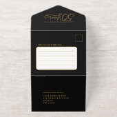 Tout En Un Invitation 50ème repas d'or Mariage Anniversaire RSVP photo (Extérieur)