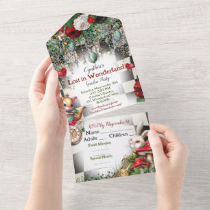 Tout En Un Invitation à la fête de Wonderland