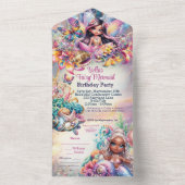 Tout En Un Invitation à une fête de sirène fée (À l'intérieur)