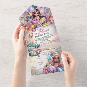 Tout En Un Invitation à une fête de sirène fée