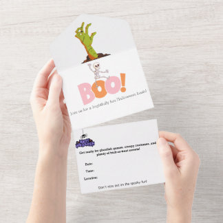 Tout En Un Invitation à une soirée d'Halloween effrayante
