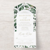 Tout En Un Invitation Abundant Greenery Arch Frame Foil Wedding (Intérieur)