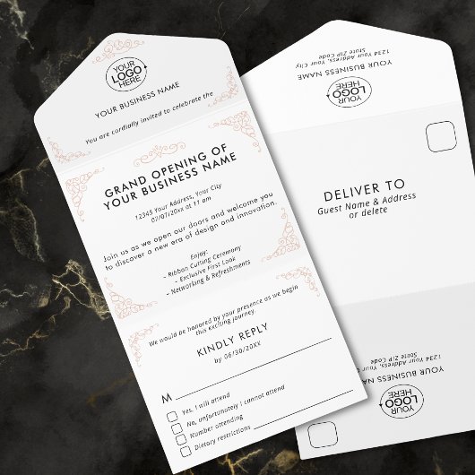 Tout En Un Invitation Ajouter un logo d'entreprise Événement de la fête