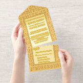 Tout En Un Invitation Ancient Egypt Hieroglyphic Motifs Wedding Foil (Détachable)