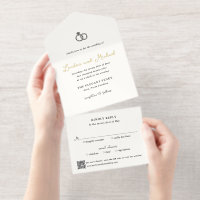 Anneaux tirés à la main Doodle QR Code Mariage mod