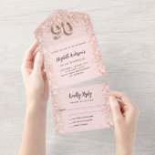 Tout En Un Invitation anniversaire 90 ans rose gold blush sci (Déchirure)