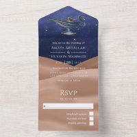 Invitation anniversaire arabe Desert Foil tout-en-