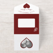 Tout En Un Invitation Anniversaire d'or fleuri - Bourgogne et or (Extérieur)