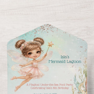 Tout En Un Invitation anniversaire sirène sous la mer tout-en