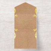 Tout En Un Invitation Aquarelle Feuille rustique Elégant Mariage Foil (Intérieur)