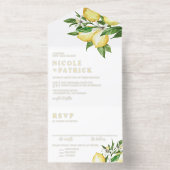 Tout En Un Invitation Aquarelle Fleurs de citron Mariage d'été (Intérieur)