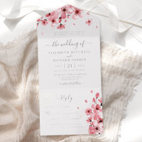 Aquarelle Floral rose cerisier Mariage