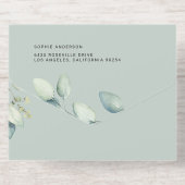 Tout En Un Invitation Aquarelle Sage Vert Eucalyptus Feuille Mariage (Verso)