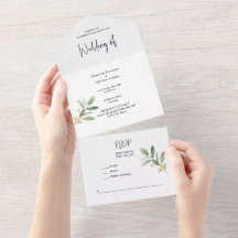 Invitation aquarelle verdure tout-en-un