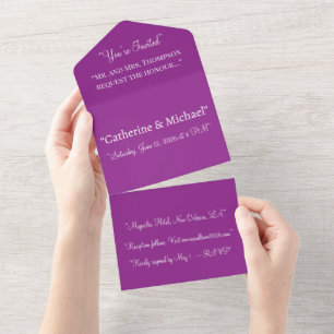 Tout En Un Invitation au mariage magenta Conception minimal