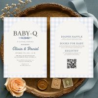 Tout en Un Invitation Baby Shower BBQ à Carreaux B