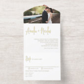 Tout En Un Invitation Black Handwriting Typography Photo Wedding (Intérieur)