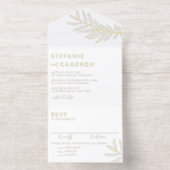 Tout En Un Invitation Boho Black Minimalist Foliage Wedding (Intérieur)