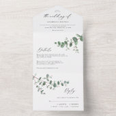 Tout En Un invitation botanique mariage Eucalyptus + rsvp (À l'intérieur)