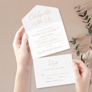 Tout En Un Invitation Célébrez Avec Nous Réception De Mariage