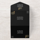 Tout En Un Invitation Cercles Mariages Monogrammes Chics Véritable Huile (Extérieur)