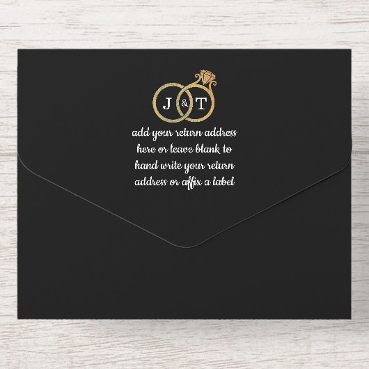 Tout En Un Invitation Cercles Mariages Monogrammes Chics Véritable Huile (Verso)