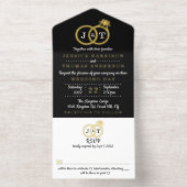 Tout En Un Invitation Cercles Mariages Monogrammes Chics Véritable Huile (Intérieur)