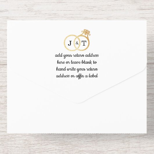 Tout En Un Invitation Cercles Mariages Monogrammes Chics Véritable Huile (Verso)