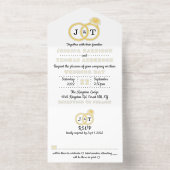 Tout En Un Invitation Cercles Mariages Monogrammes Chics Véritable Huile (Intérieur)