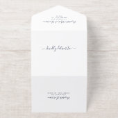 Tout En Un Invitation Chic Heureux Jamais Après Mariage Bleu (Extérieur)