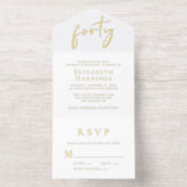 Tout En Un Invitation Chic Script 40e fête d'anniversaire (Intérieur)