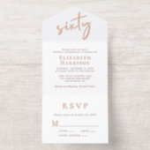 Tout En Un Invitation Chic Script 60e fête d'anniversaire (Intérieur)