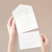 Tout En Un Invitation Chic Script 60e fête d'anniversaire